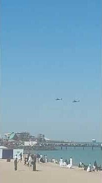 Kuwait airforce ah64 apache flyby to kuwait towers at airshow