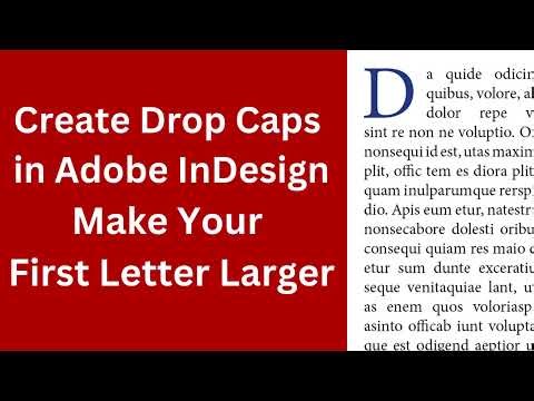 How to Create Drop Caps in Adobe InDesign Make Your First Letter Larger#InDesignDropCap#indesign
