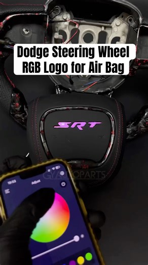 RGB Logo For Dodge SRT #steeringwheel #carbonfiber #srtaddicts #srtnation #dodgesrt #dodgechallenger