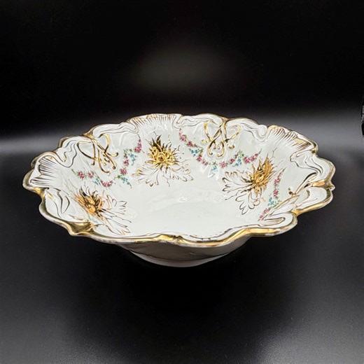Antique RS Prussia Style Gilt Porcelain Rose Cabinet Bowl Rococo Plume Mold - Etsy