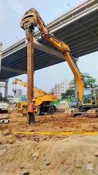 Modern Pile Driving Work | Hydraulic Vibratory Hammer Machine 😲