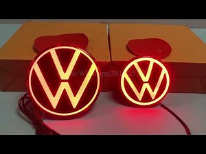 Light Up Your VW! Dynamic Rear LED Emblem Unboxing & Demo (89.8mm / 117mm)