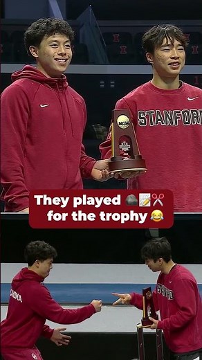 They played 🪨📝✂️ for the trophy 😂 #shorts