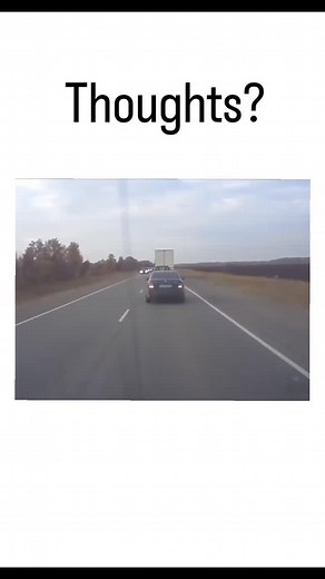 @crazy_trends08 | This instagram post shares dashcam footage of a driver in a small car recklessly overtaking two vehicles and a semi-truck on a two-lane... | Instagram