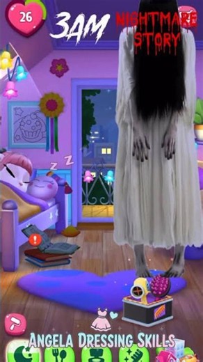 😱 Evil Angela’s Horror Night! 👻 #mytalkingangela2 #horror #scary #shorts