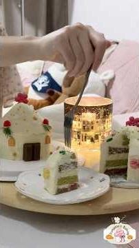 圣诞雪顶小屋蛋糕 | Christmas Cottage Cake | 圣诞节限定甜点 | 戚风蛋糕 + 芝士慕斯【Baking with Yingnan】【Pumpkin’s Baking】