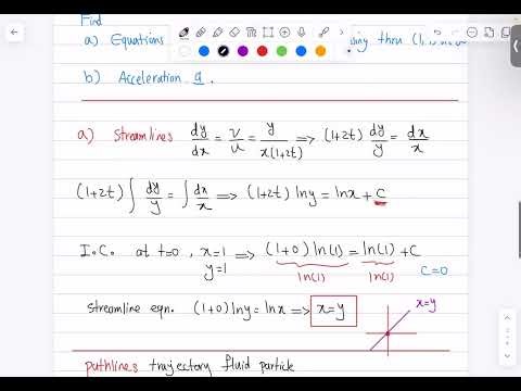 Velocity and acceleration fields - Streamlines and pathlines