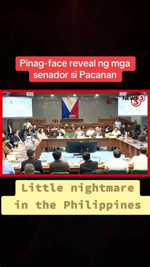 PINAG-FACE REVEAL Kinuwestyon ng mga senador ang pagkukubli ni dating Department of Public Works and Highways (DPWH) regional director Gerald Pacanan sa kanyang itsura sa pagdinig ng Senate Blue Ribbon Committee ngayong Lunes, Jan. 19. Sa huli ay napilitan din si Pacanan na tanggalin ang takip sa kanyang mukha. Inimbitahan siya sa pagdinig upang magsalita tungkol sa mga proyekto sa Oriental Mindoro.😁GINAWANG little nightmare ehh😀😀✌️ #blueribon #BlueRibbonCommittee #viral #fyp #trending