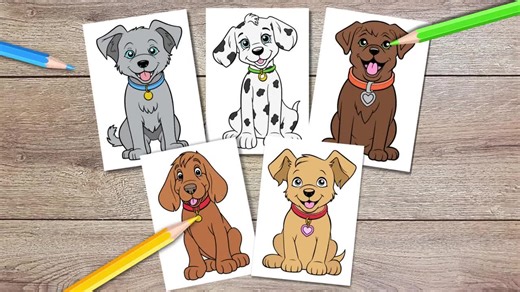 Easy Dog Coloring Pages for Kids Toddlers Preschoolers Toddlers Coloring Book Simple Coloring Pages Dogs Puppy Printable Kindergarten - Etsy