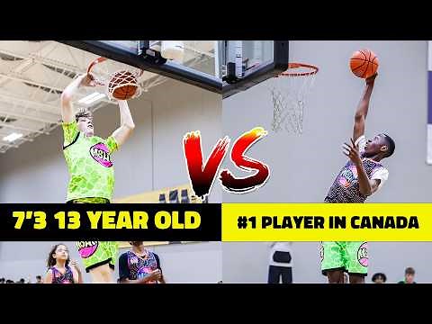 7'3 seventh grader vs #1 Player in Canada - JEREMY GOHIER vs JAIYLEN EKANEM AT MSHTV CAMP