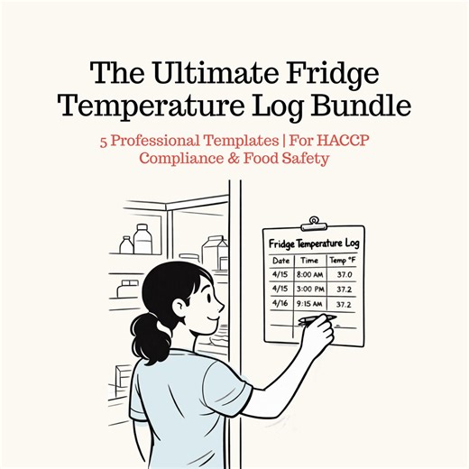 Fridge Temperature Log Bundle - 5 Templates - AM PM and Weekly Logs - Google Docs and PDF - Etsy