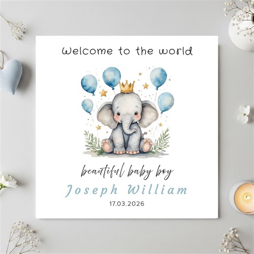 Personalised Baby Boy Card, New Baby Boy Card, Hello Little One Card, Welcome to the World Card, Baby Boy Card, New Baby Card - Etsy