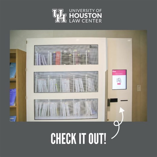Check out the new services at UH Law Library! Students and faculty can now access a vending machine and periodical shelving beyond the physical walls of the library. https://loom.ly/fBA_R_U #newservice #libraries #lawlibrary #vendingmachine #WeareHoustonLaw #HoustonLaw | University of Houston Law Center