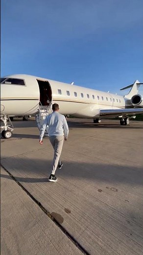 Boarding a Global 6000 Private Jet in London.