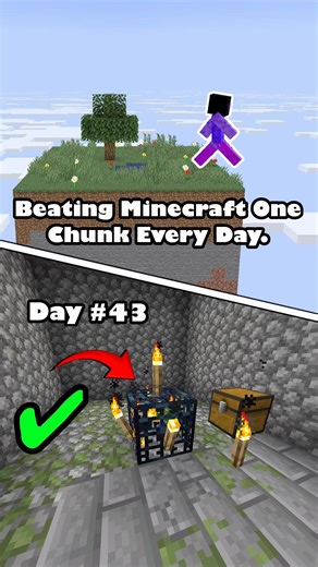 Day 43. Zombie spawner, but no end portal! #minecraft