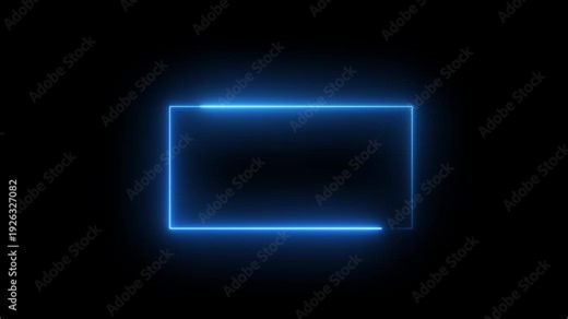 Abstract rectangle frame animation on black screen.