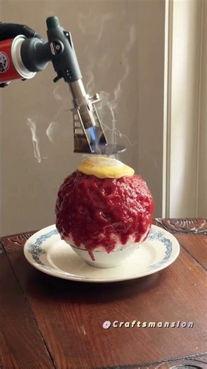 Flaming Strawberry Shaved Ice - Creating Unique Frozen Desserts
