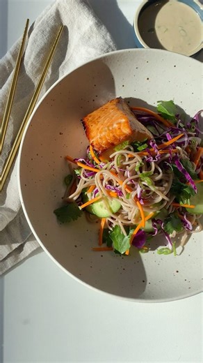 goop on Instagram: "Tonight's dinner, sorted. A simple, nourishing bowl with protein-packed salmon, earthy soba noodles, and a just-right punch of flavor."