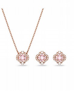 Swarovski Sparkling Dance Clover Rose Gold Tone Plated Set - Macy's