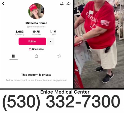 26K views · 179 reactions | Woman who harassed an elderly Target employee shuts down pages after being identified as Michelea Ponce, a healthcare worker at Enloe Medical Center | Breaking Battlegrounds | Facebook