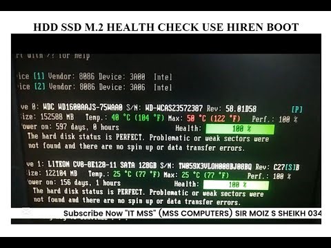 How To Check HDD SSD & M 2 Health Use Hiren Boot