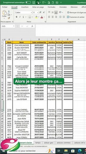 Comment ajuster lignes & colonnes dans Excel sans souris #shorts #excel