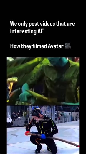 Interesting AF on Instagram: "Avatar was filmed using groundbreaking motion capture technology that allowed actors to perform scenes while wearing sensor covered suits. Their movements, facial expressions, and eye motions were recorded in real time and translated into digital Na’vi characters. James Cameron also used a virtual camera system that let him see the CGI environment live through a monitor while filming, making it feel more like directing on a real set rather than imagining everything