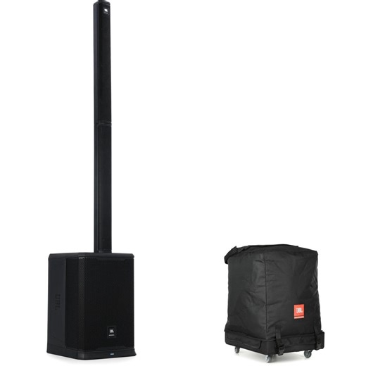 JBL PRX ONE Powered Column PA Speaker with Transporter Rolling Base