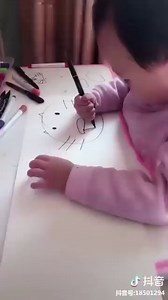 Aww.. this baby has special skills of drawing. 😍 | Cartoons