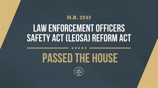 7K views · 136 reactions | ✅ PASSED THE HOUSE: Law Enforcement Officers Safety Act (LEOSA) Reform Act will enable active and retired law enforcement officers to carry concealed weapons in their communities - Keeping their communities and families safe. | House Judiciary Committee GOP | Facebook