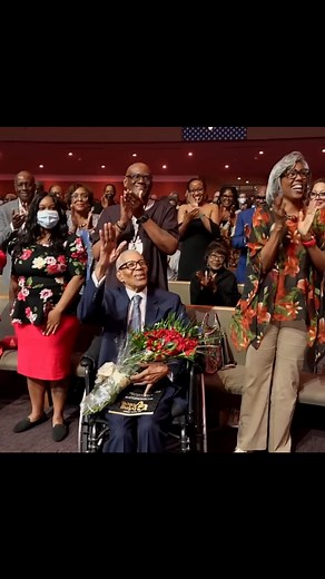 Our Founding Pastor Emeritus, civil rights pioneer, devoted husband and father, the Rev. William A. Lawson, literally receiving his flowers at the @hougrandopera Giving Voice concert! Watch this video to learn more about his journey and accomplishments! #WheelerAvenueBC #GivingVoice #BlackHistory | Wheeler Avenue Baptist Church