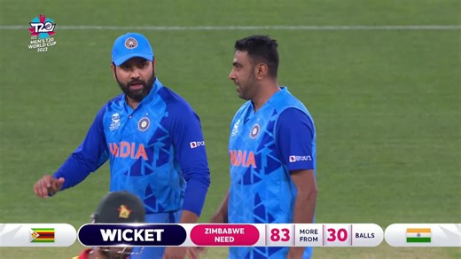 Ravichandran Ashwin has two in an over 👊 #T20WorldCup | #ZIMvIND | ICC - International Cricket Council