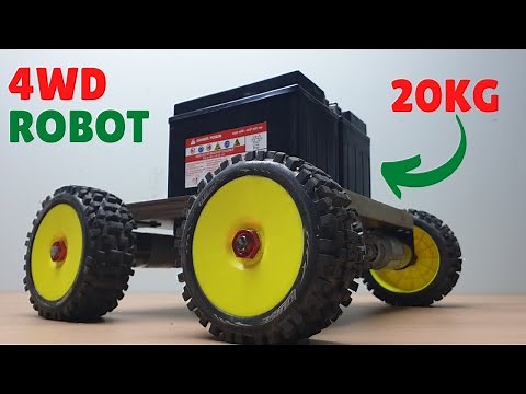 DIY 4WD 4x4 RC ROBOT CAR - HOW TO MAKE RC ROBOT 4X4 4WD AT HOME