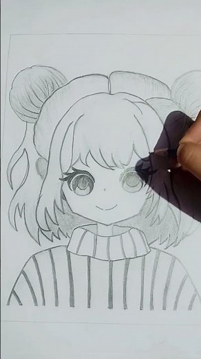 Draw an enemy girl. Drawing by srijita. very easy drawing