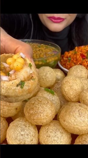 ASMR: Eating Pani Puri eating challenge 😋🤤 golgappa puchka eating with green chilli Mukbang