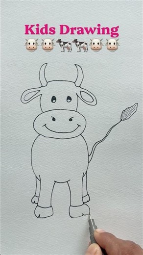Cow 🐮🐄 Step by Step Drawing for kids #shorts #ytshorts #kidsvideo #youtubeshorts #shortsvideo #art