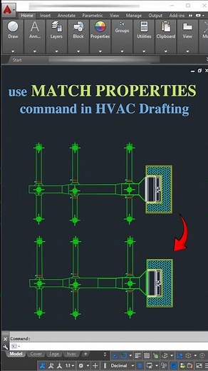 How to Match in AutoCAD | HVAC Drafting | HVAC Ducting | AutoCAD Tutorials | #autocad