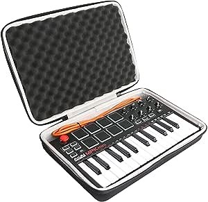 Khanka Hard Travel Case Replacement for Akai Professional MPK Mini MKII & MK3 & MPK Mini Play | 25-Key Ultra-Portable USB MIDI Drum Pad & Keyboard Controller