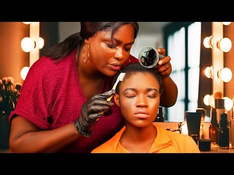 Asmr✨professional soft whisper Make up application, edge laying, lashes fixing,contour, highlighting