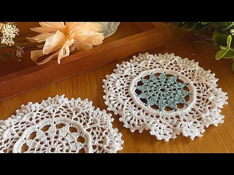 アイロンいらずな立体ミニドイリーの編み方【編み図付き】｜How to crochet (Pattern)