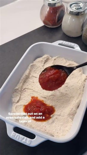 High Protein Pizza Dip + Hot Honey Sauce