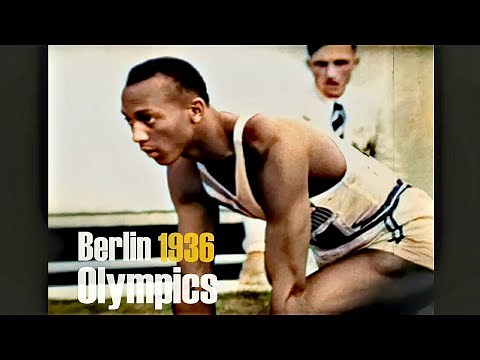 Berlin 1936 - Jesse Owens - 100m Gold - koloriert - colorized