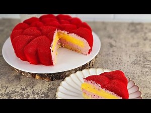 Lemon Strawberry Entremet Recipe – Joconde Biscuit, Strawberry Mousse & Lemon Insert #entremets