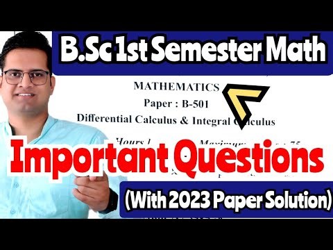B.Sc 1st Semester Maths Important Questions!1st Semester Math Paper With Solution#math#bedkdian