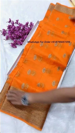 🧡 Fanta Orange Colour Kora Organza Saree #koraorganza #organzasarees #copperzarisilksarees #saree
