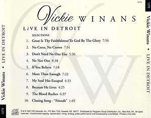 Vickie Winans - Live In Detroit