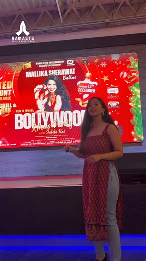 NAMASTE ENTERTAINMENT on Instagram: "🔥 Mallika Sherawat LIVE in Dallas! Join us for the ultimate Bollywood Xmas Party 📍 Namaste Grill & Sports Bar! 🕘 9 PM – 2 AM 🎟️ Tickets: Link in Bio / Door Tickets Available Enjoy: ✨ Meet & Greet ✨ Live Music, DJ ✨ Free Parking ✨ Full Holiday Vibes All Night! #DallasEvents #DallasParties #DallasChristmasParty #NamasteGrillandBar #NamasteIrving #DallasSportsBar #DallasNepaliEvents #DFWEvents"