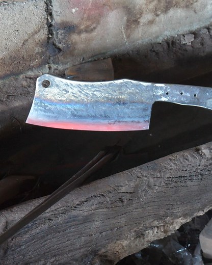 Homemade meta cleaver/water quenching #tips #OMG #MetalWorks #me #oldschool #talented | METAL WORKS
