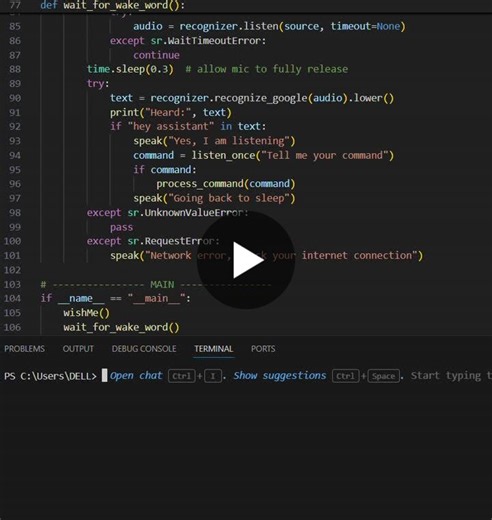 #python #voiceassistant #ai #softwaredevelopment #entryleveldeveloper #techprojects | Ushashi Dutta