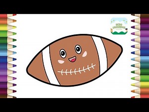 How To Draw A Cute Rugby Ball Simple & Easy Step By Step For Kids | Rugby Ball Drawing